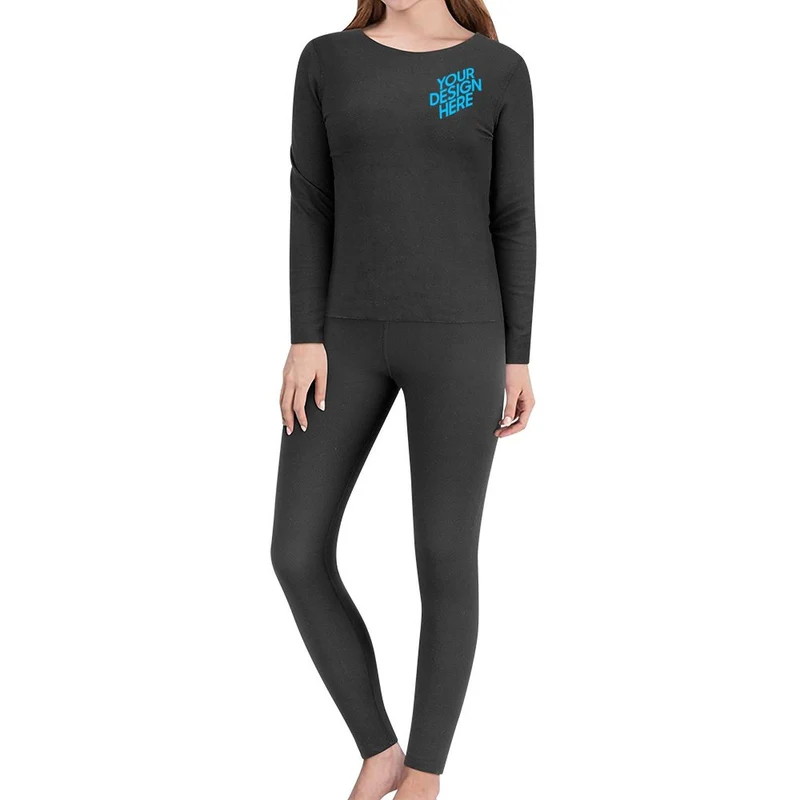 Sous-vêtement thermique femme sous-vêtement fonctionnel ensemble BR001 shirt pantalon personnalisé avec photo texte prénom
