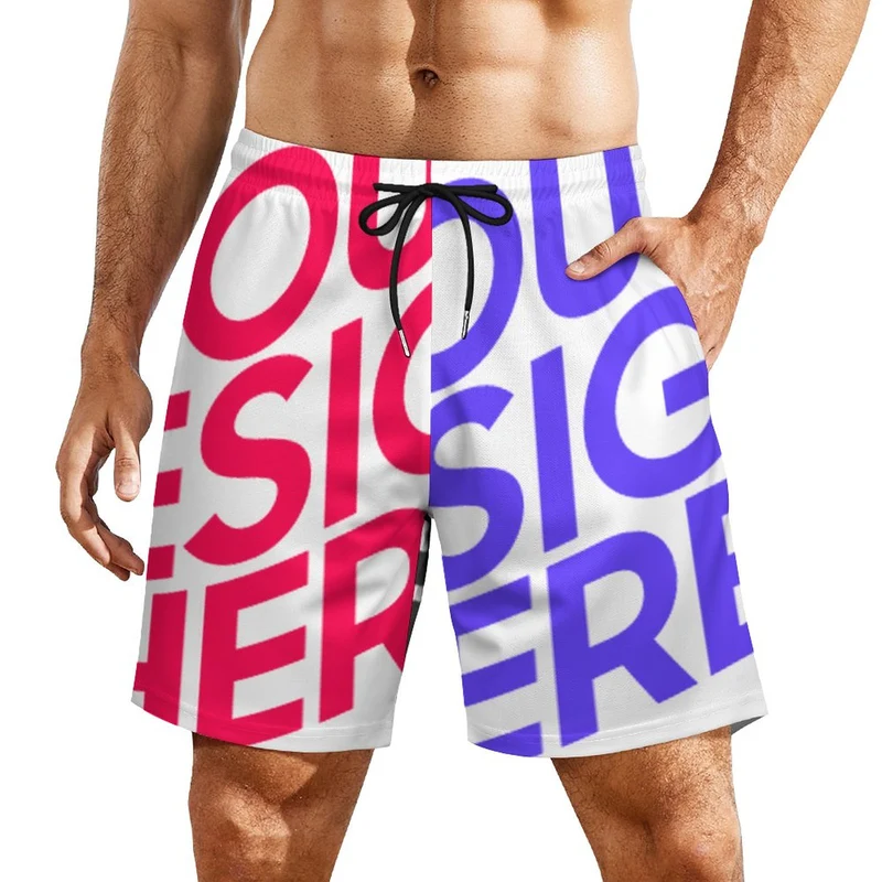 2023 New homme maillot de bain short de compression de plage à séchage rapide personnalisé avec avec photo texte prénom (conception multi-images)