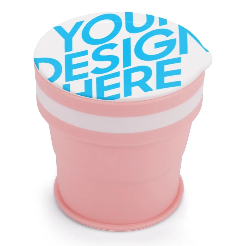 Gobelet pliable inox en silicone JJ0520063 impression personnalisé avec logo texte photo motif