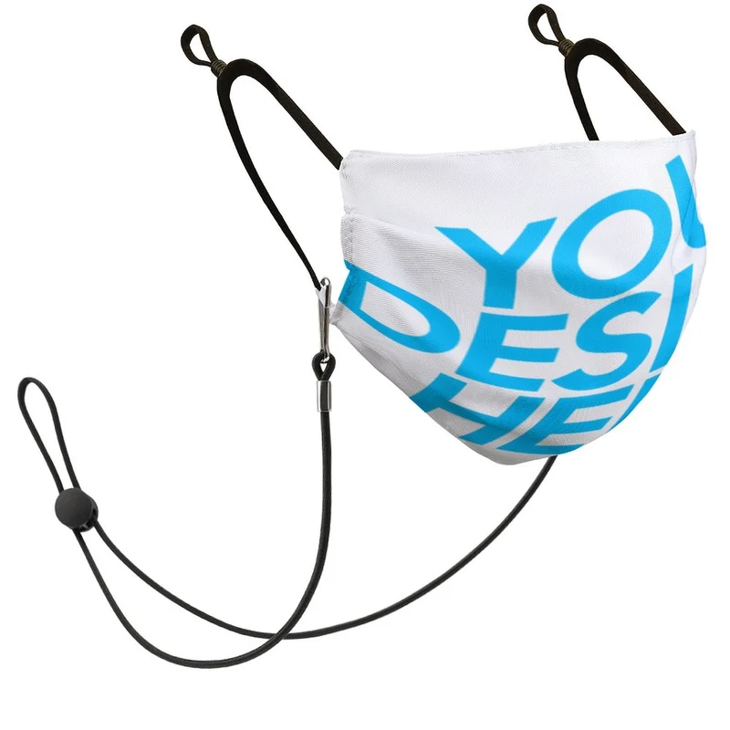 Masque anti-poussière adulte avec lacets (avec filtre) personnalisé avec prénom logo photo motif texte