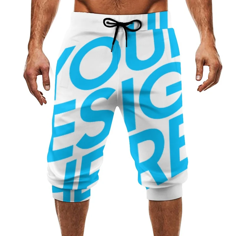 Impression d’image unique short de sport homme AIP personnalisé avec photo logo texte motif