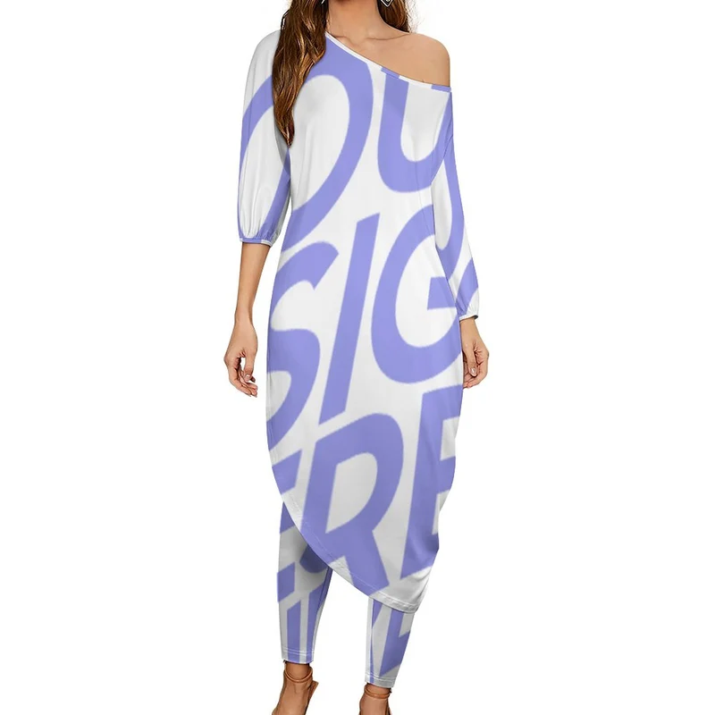 Ensemble de chemise à épaules dénudées 2 pièces femme chic VTZ personnalisé avec photo logo texte motif