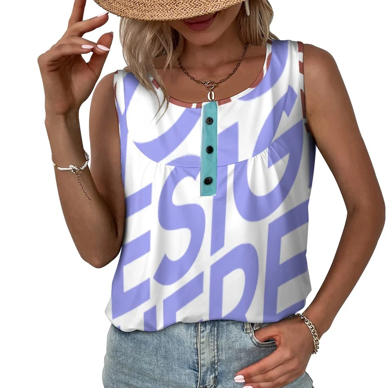 Impression des multi-images Gilet sans manche col rond femme BCT personnalisé avec image logo texte motif