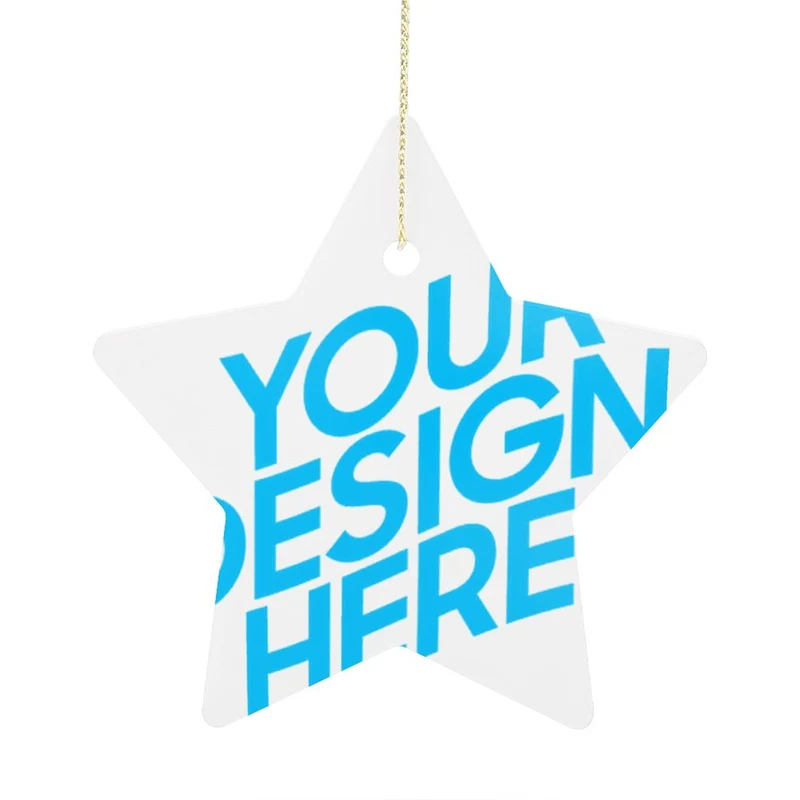 Décoration / ornement de Noël en forme d'étoile exquis céramique personnalisé avec photo image motif texte logo