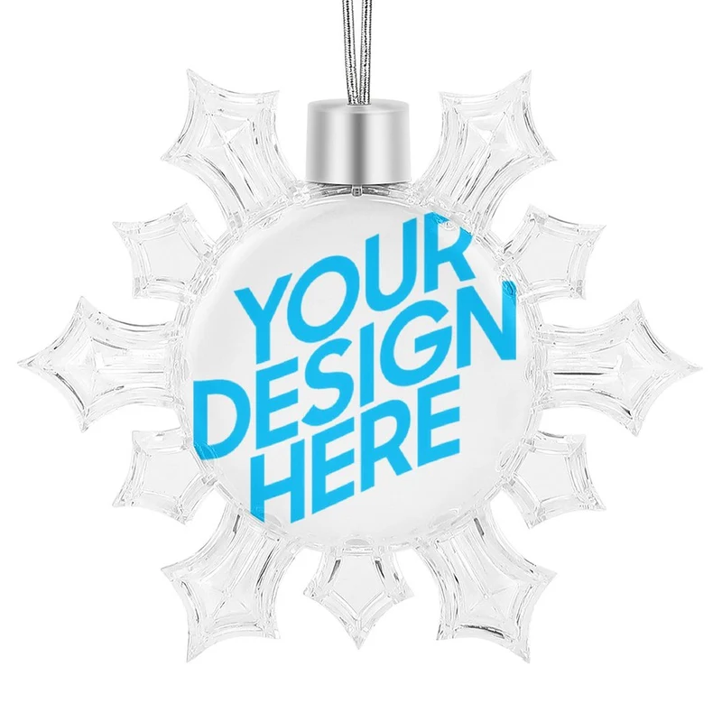 Décoration / ornement de Noël en forme de flocon de neige à vendre personnalisé avec motif photo logo texte