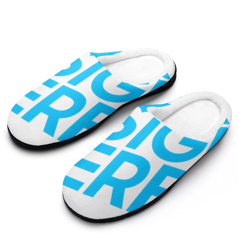 Pantoufles / chaussons en coton pour homme personnalisé avec photo texte (impression complète une image)