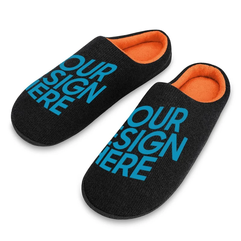 Pantoufles coton / chaussons coton personnalisées avec photo texte pour homme automne et hiver style maison FS0807011