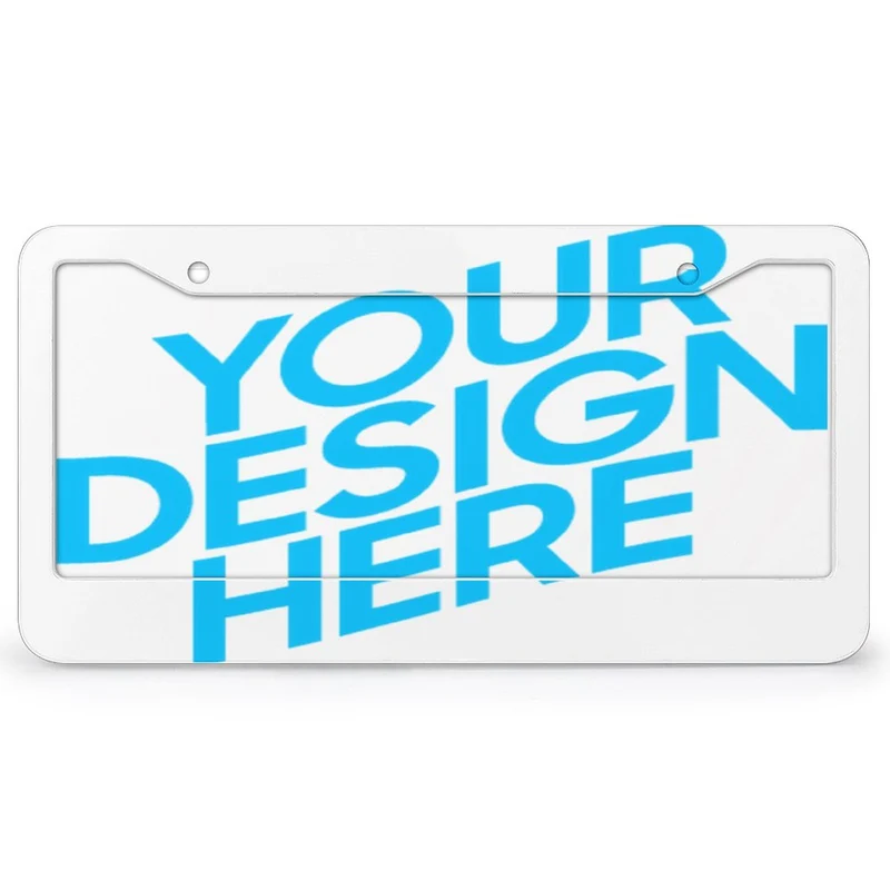 Support de plaque dimmatriculation de voiture en aluminium QC1101015 Personnalisé (deux trous ronds + combinaison de plaque d'immatriculation)