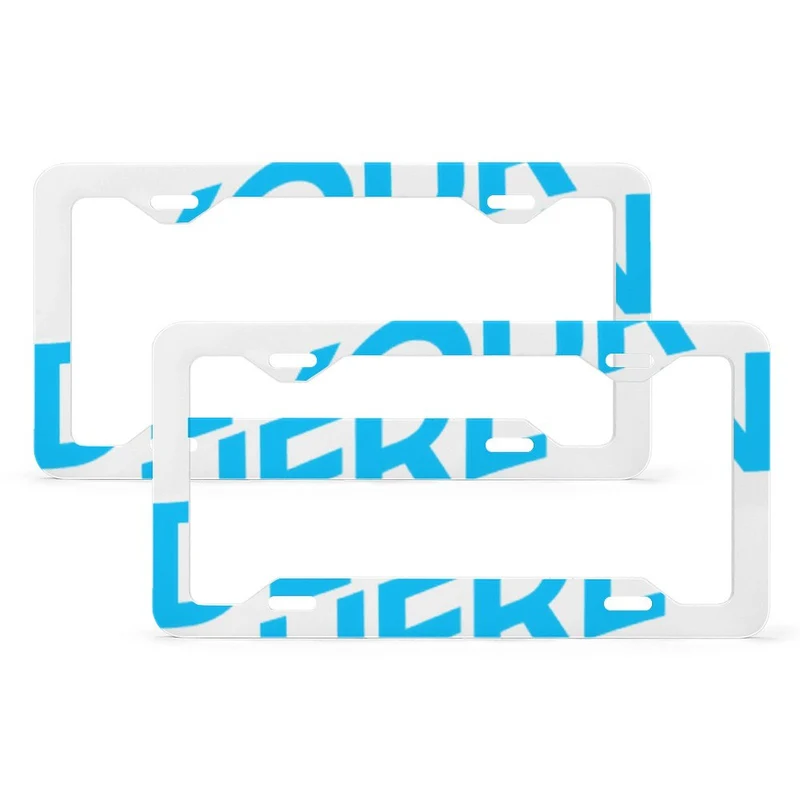 Support de plaque d'immatriculation de voiture en aluminium QC1101014 Personnalisé quatre trous plats (une paire)