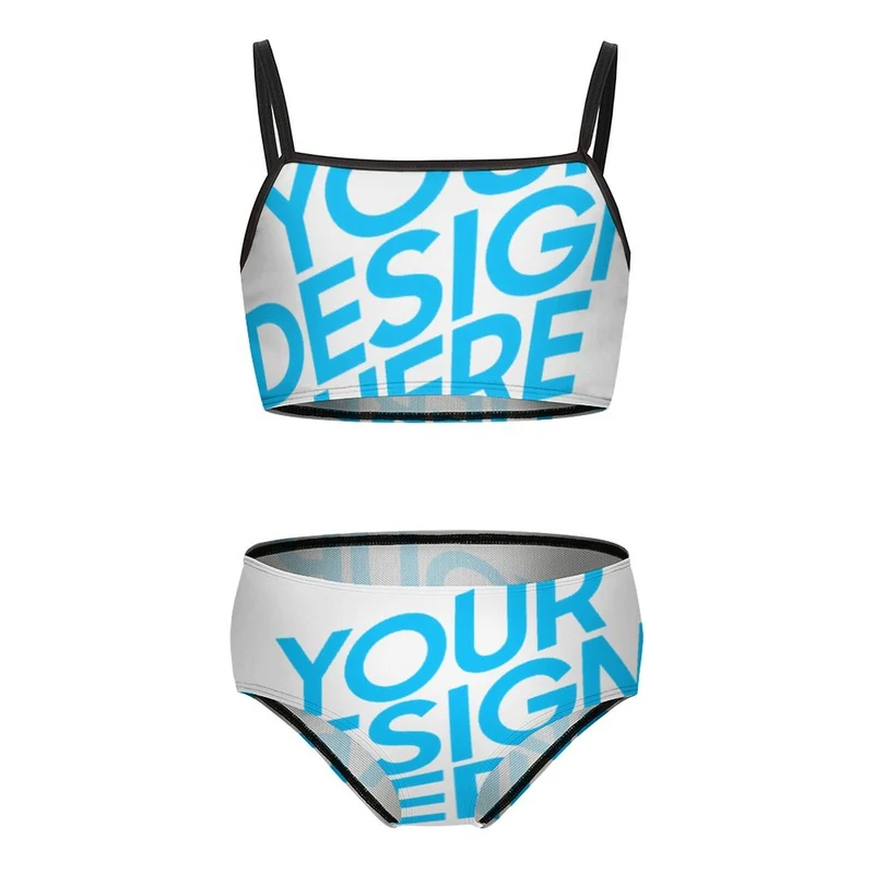 Maillot de bain deux pièces fille 6-12 ans NT009 personnalisé avec photo motif logo texte
