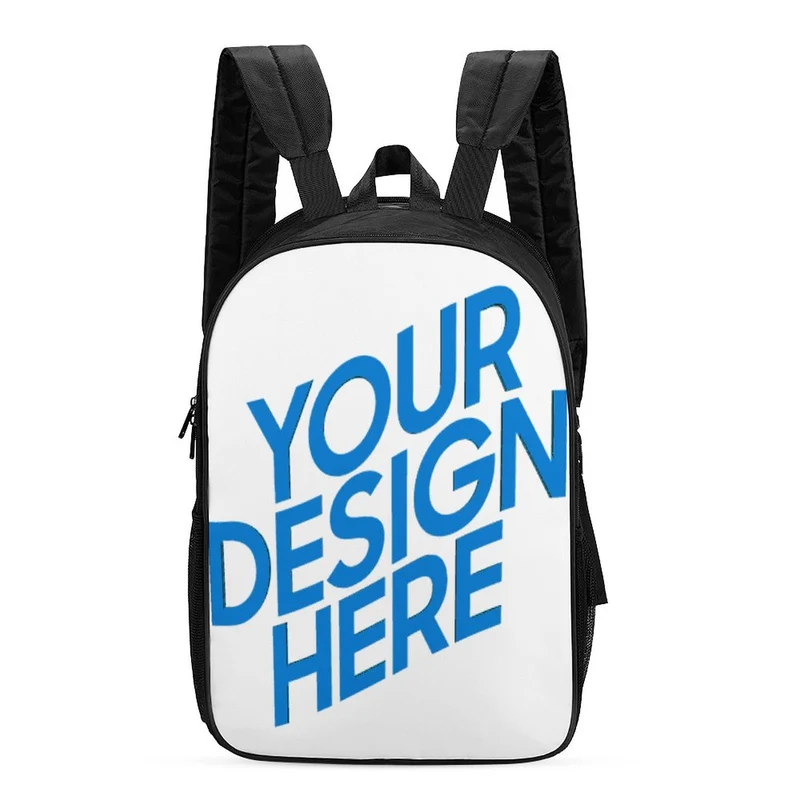 Sac à dos double face cartable 17 pouces en polyester personnalisé avec prénom photo texte logo