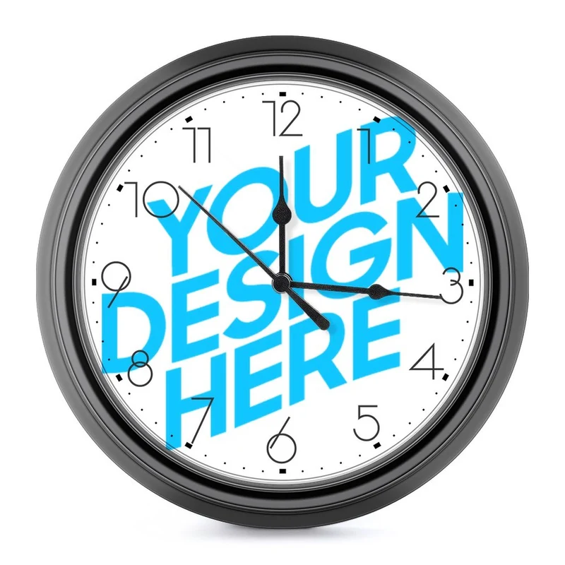 Horloge murale de style européen personnalisée avec texte photo logo motif