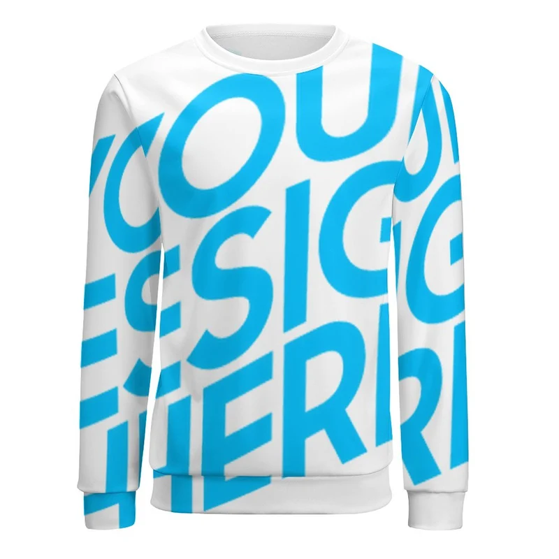 Sweat-shirt / Pull-over tout imprimé pour homme personnalisé avec photo image texte (impression image unique)