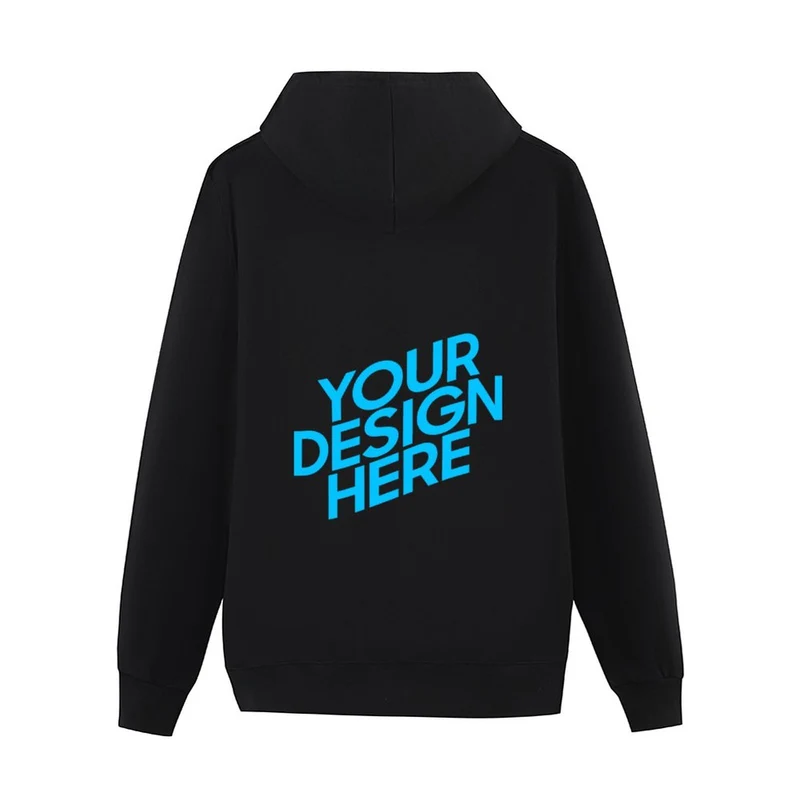 Sweat à capuche homme avec poche personnalisé avec photo texte et image (imprimé sur le arrière)