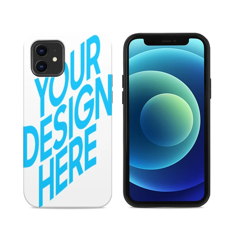 Coque de téléphone en bois iPhone 12/ 12Pro impression personnalisée avec image logo motif texte