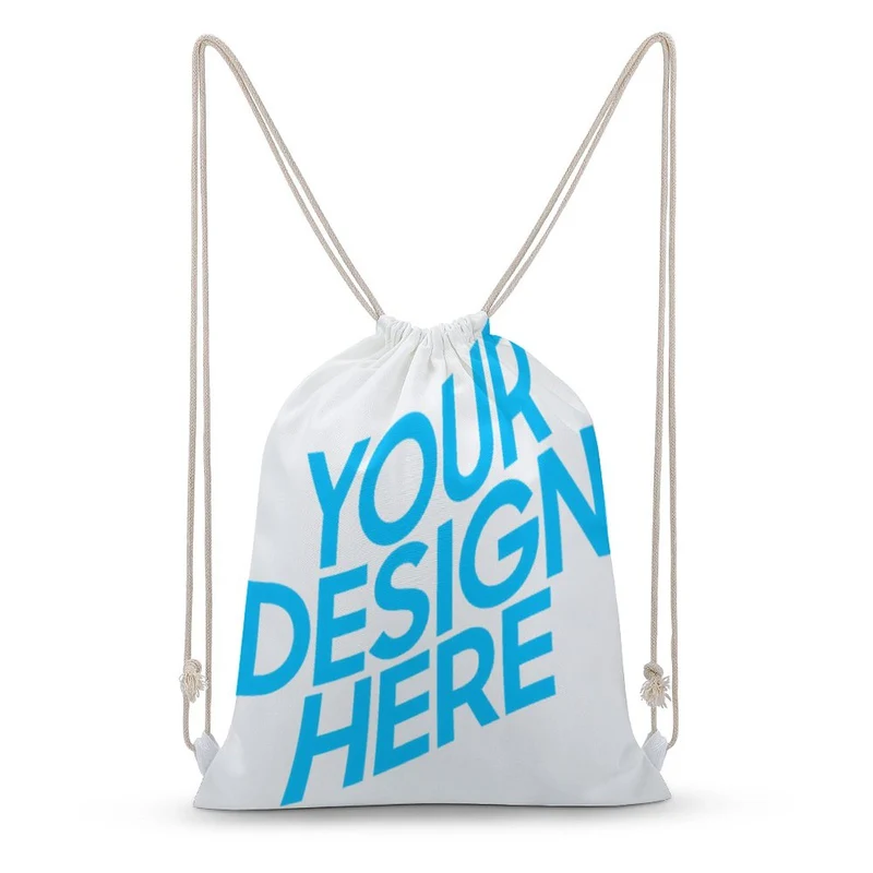 Sac à dos en toile avec cordon de serrage personnalisé avec photo logo et texte
