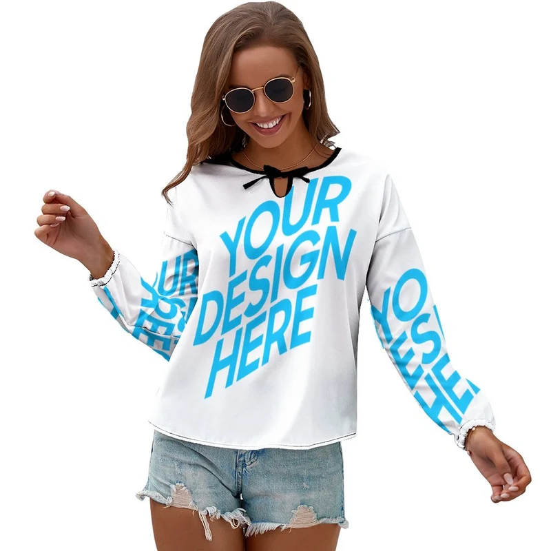 Chemise à Manches longues Femme Ample à la mode Chic NZ104 impression personnalisée avec image logo motif texte