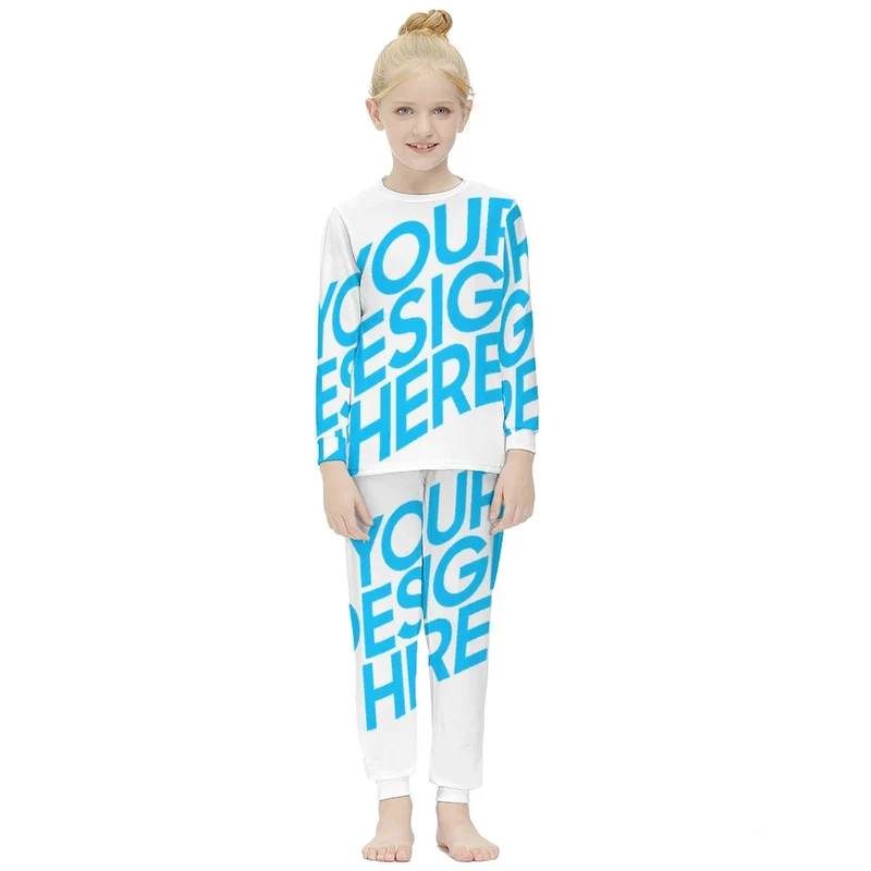 Pyjamas À Manches Longues Ensemble Fille Mignonne Chic JJ1203 impression personnalisés avec photo motif logo texte