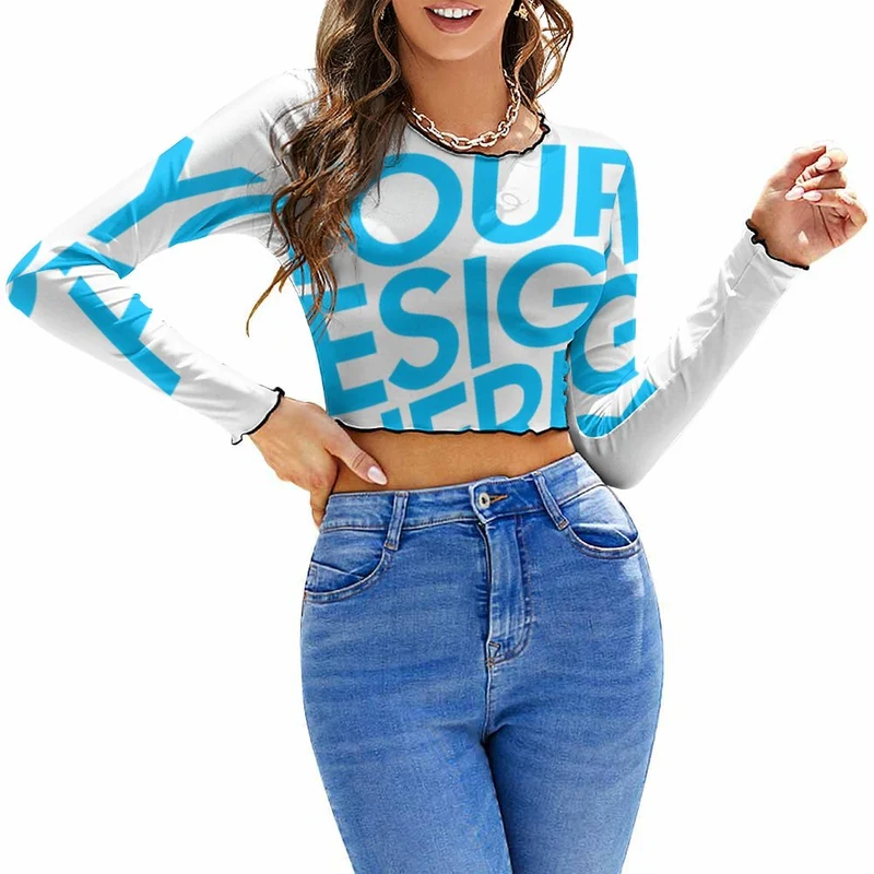 T-shirt col rond pour femme NZ126 personnaliser le design avec vos photos/photos ou votre nom