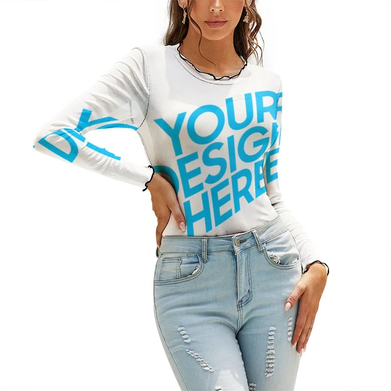 Sous-pull gaze pour femme NZ140 personnalisé avec photo et texte (Image unique)