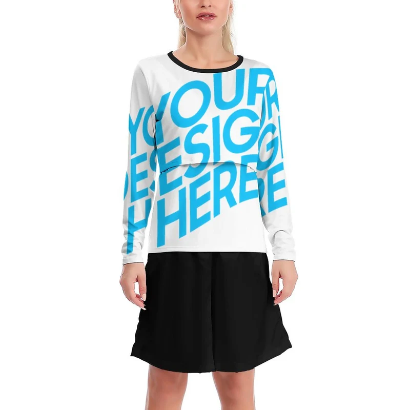 Haut d'allaitement à manches longues Femme DIY SY011 impression personnalisé avec image logo motif texte