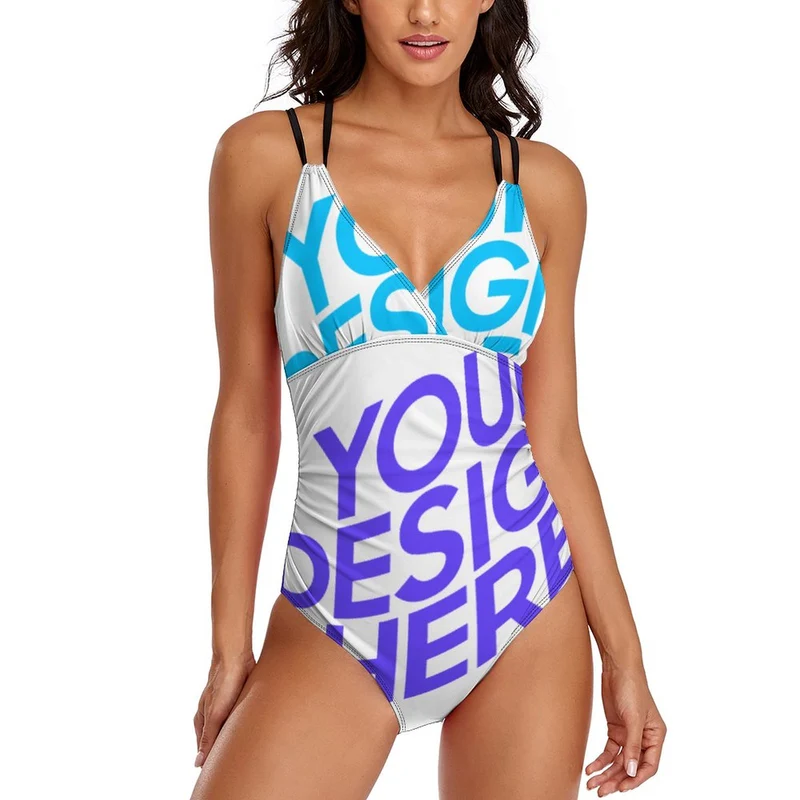Maillot de bain 1 pièce femme LT3154 personnalisé avec photo texte (conception multi-images)