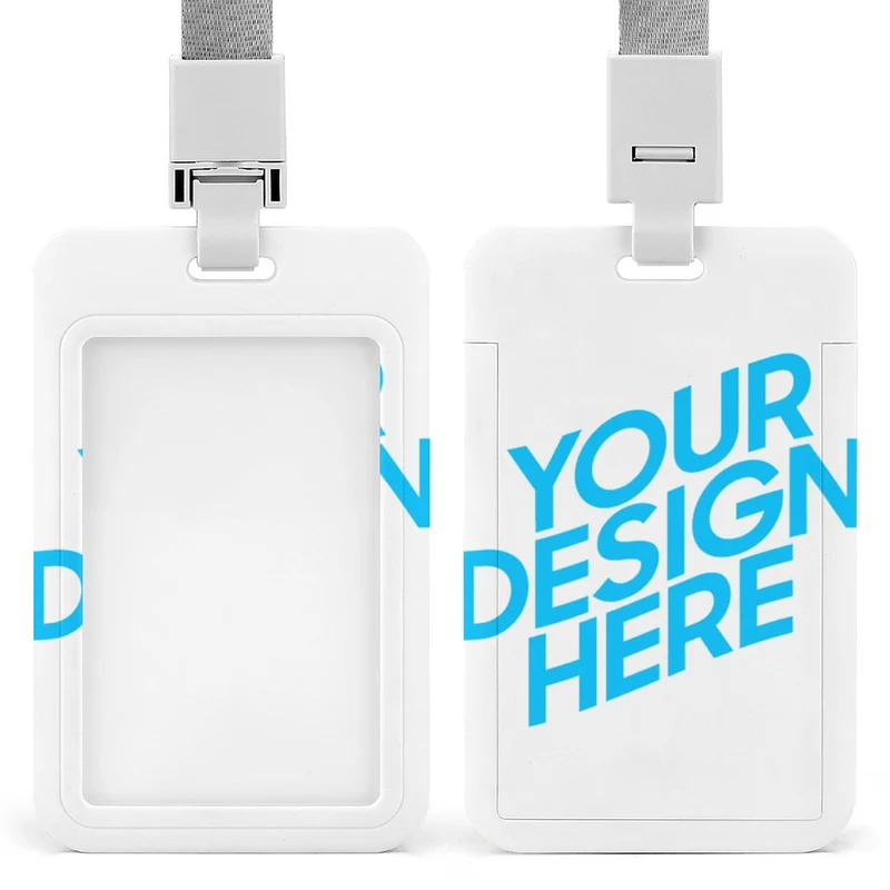 Coque badge de travail professionnel personnalisé avec photo image logo motif texte