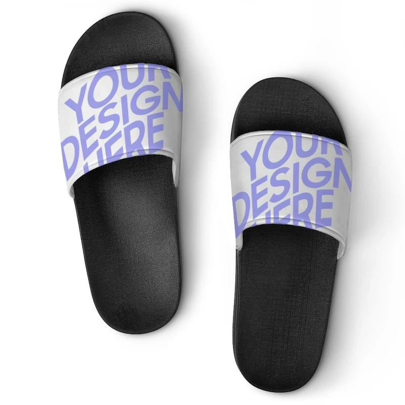 Chaussons de bain en PVC / sandales de bain pour femme homme personnalisé avec prénom photo texte (impression d'image unique)