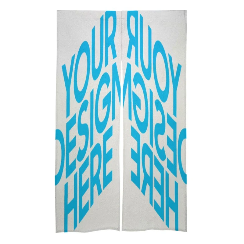 Rideau de porte personnalisé en chanvre blanc (deux motifs symétriques)