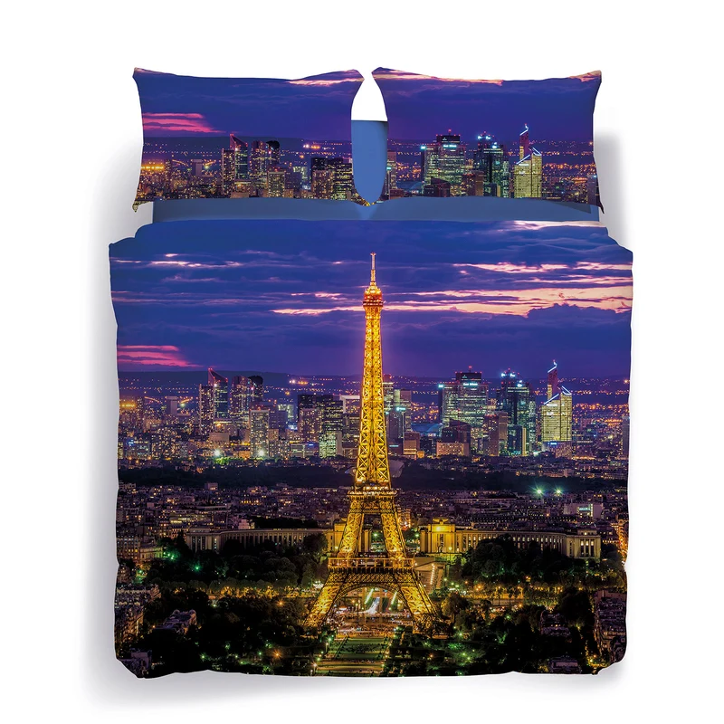 Completo Copripiumino paris Fotografico in Cotone