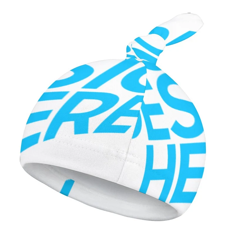 Bonnet bébé à noeud confortable personnalisé avec photo motif logo texte (deux pièces / paquet)