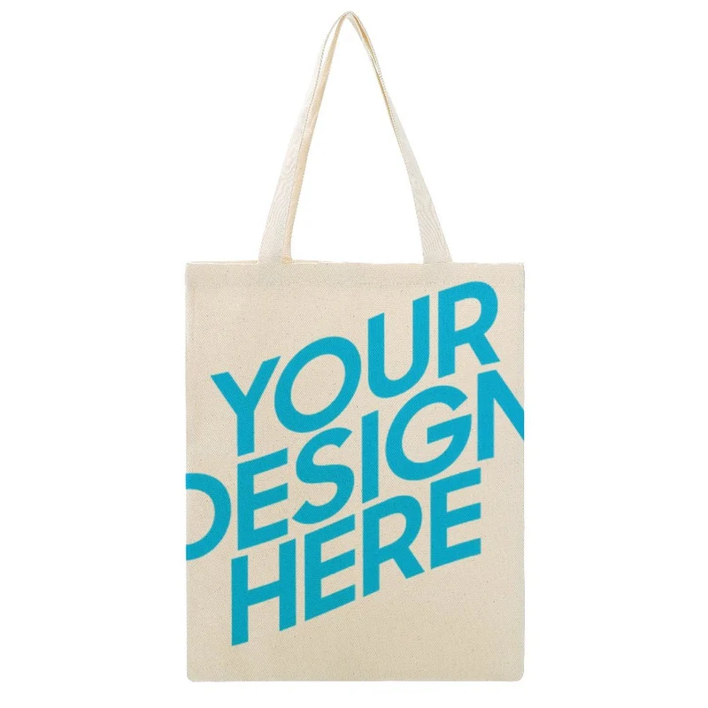 Sac cabas Canvas femme / homme élégant personnalisé avec photo motif texte logo (impression recto verso)