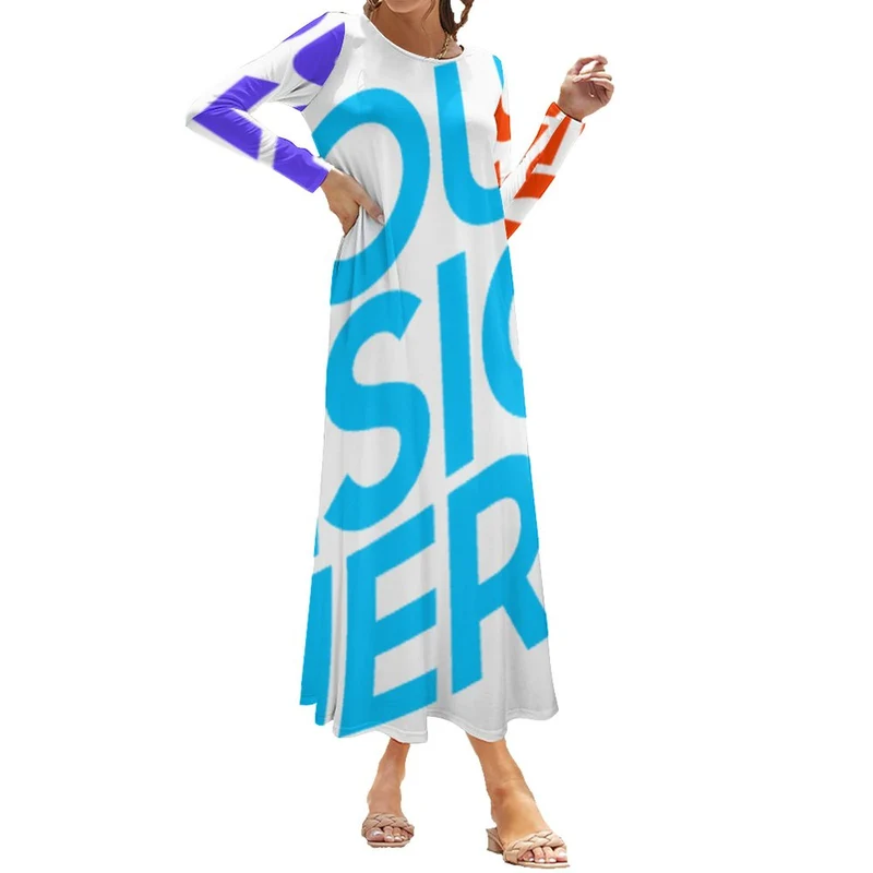 Impression des multi-images Robe/jupe Chic en col V à manches courtes Grande taille Tendance Femme personnalisée avec motif photo logo texte