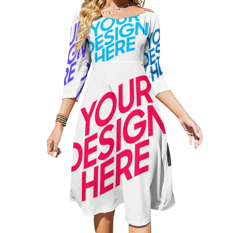 Robe élégante volante grande taille femme B272 personnalisée avec photo logo texte motif (impression des multi-images)
