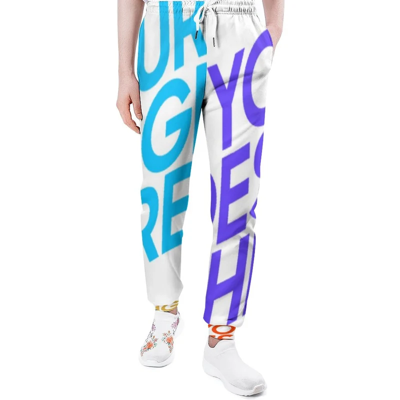 Pantalon de survêtement homme à la mode grande taille 4T24 personnalisé avec photo logo texte motif (Impression des multi-images)