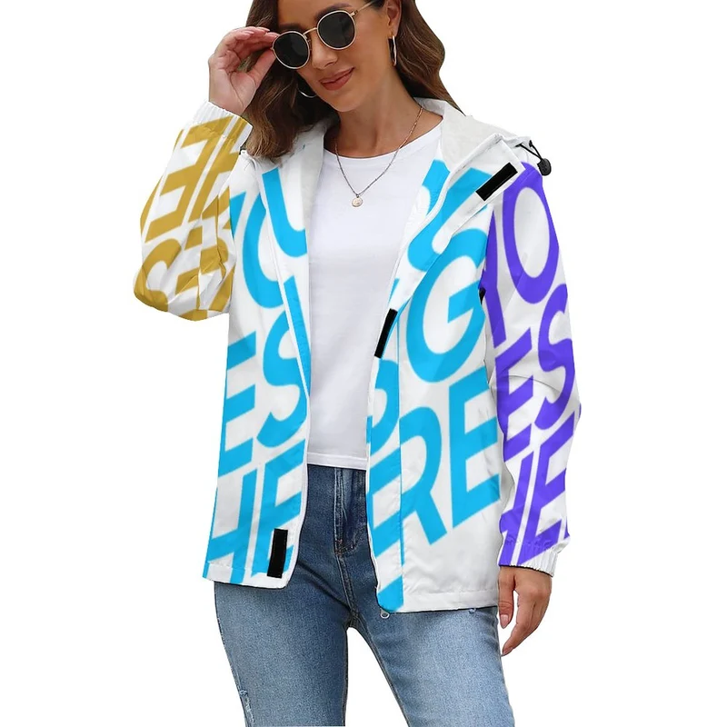 Impression des multi-images Sweat à capuche/veste polaire avec lacet grande taille Femme A681 personnalisé avec photo logo motif texte
