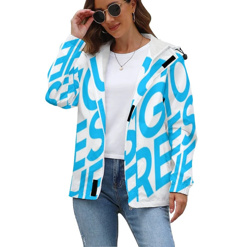 Impression d’image unique Sweat à capuche/Veste Polaire grande taille Femme A681 personnalisé avec photo logo motif texte