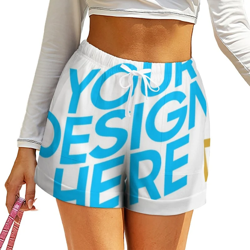 HP Short ample taille haute femme personnalisé avec photo logo image texte (impression des multi-images)