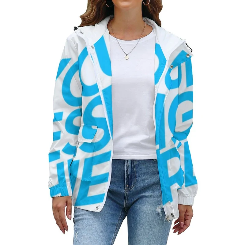 Impression d’image unique sweat à capuche blouson fine femme personnalisé avec photo logo motif texte