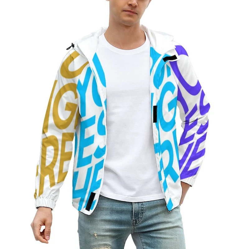 Impression des multi-images sweat à capuche / Veste homme grande taille A541 personnalisé avec photo logo motif texte