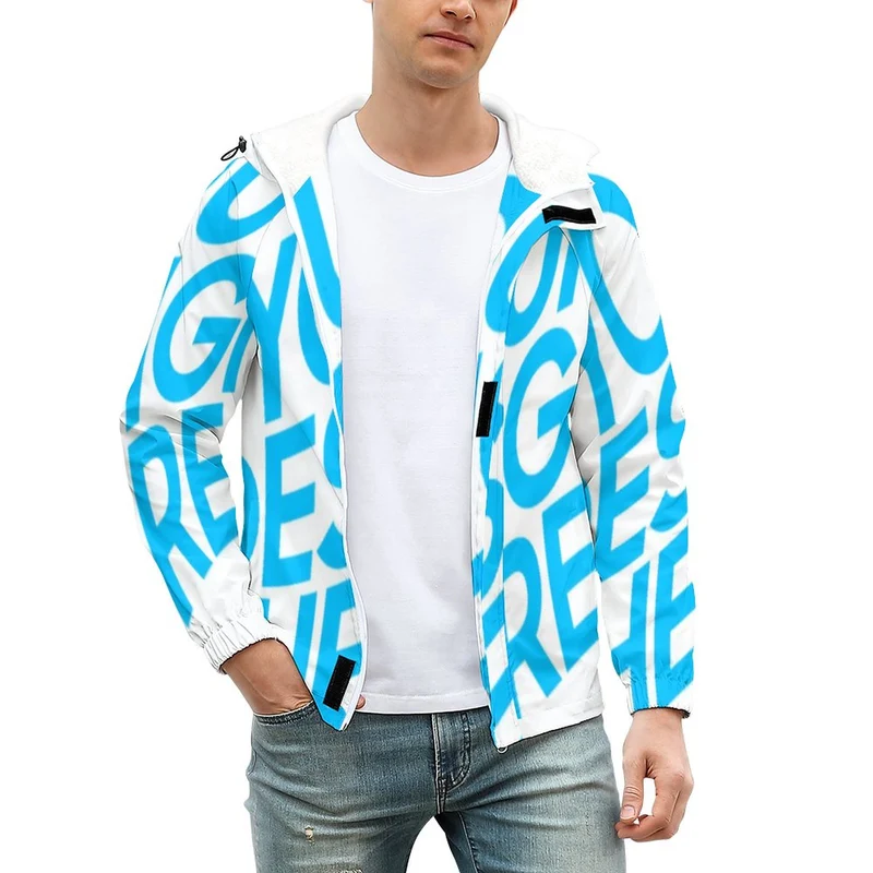 Impression d’image unique Jacket veste grande taille avec poche homme A681 personnalisé avec image logo texte motif
