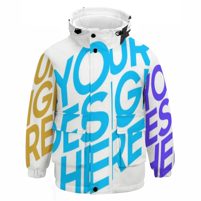 Impression des multi-images sweat à capuche / veste enfant fin velcro A537 personnalisé avec photo logo motif texte
