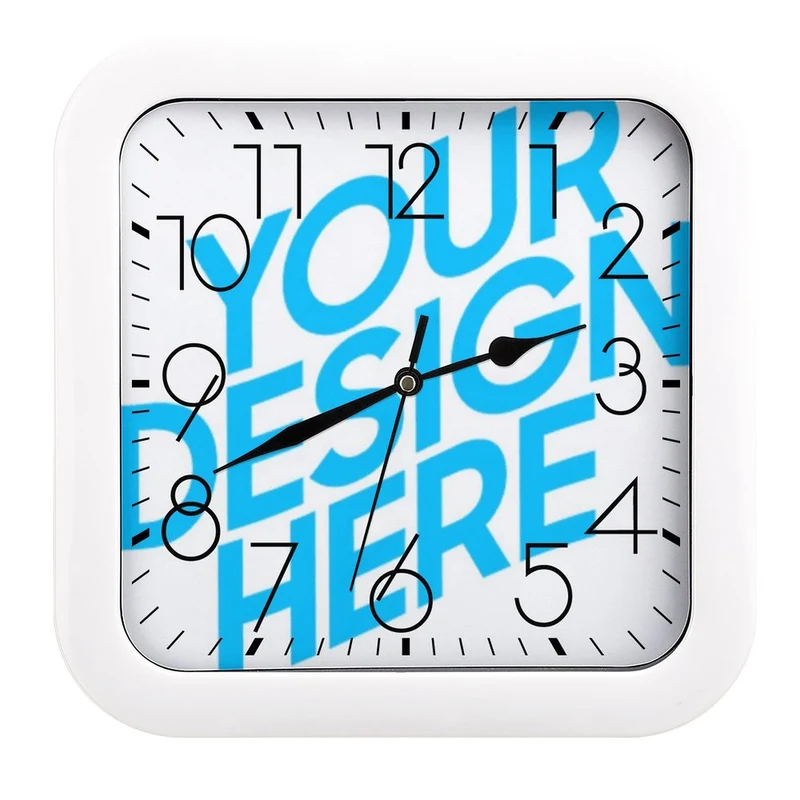 Horloge carrée en plastique personnalisé avec photo logo texte motif
