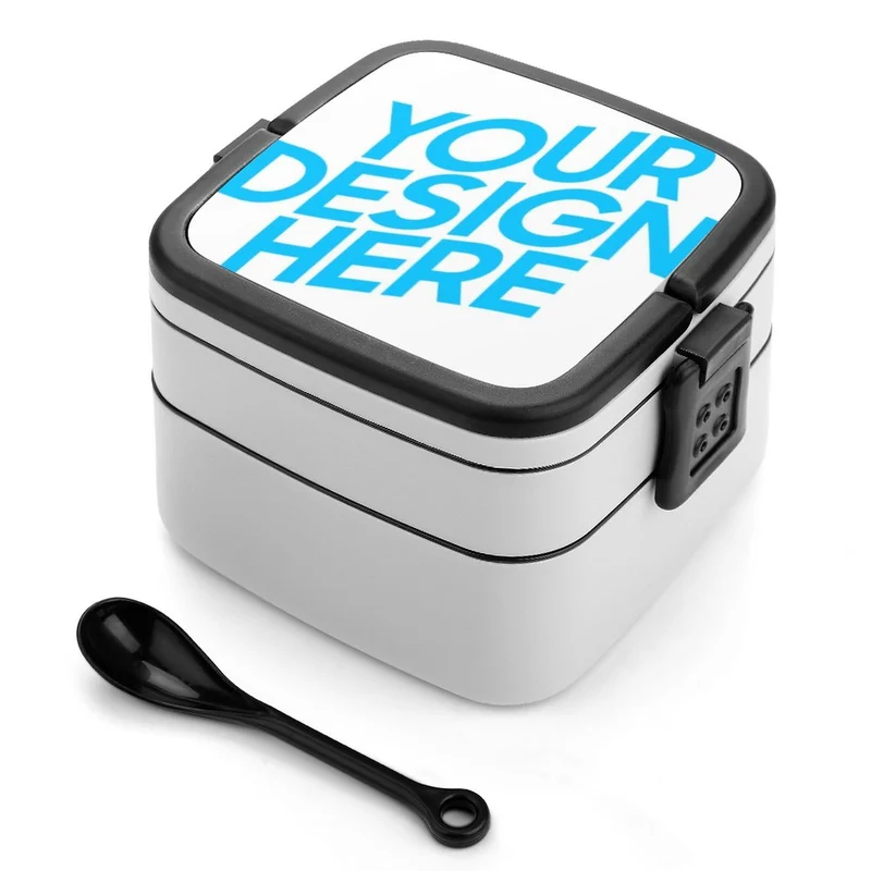 Boîte à bento / boîte repas double couche personnalisée avec photo motif logo texte