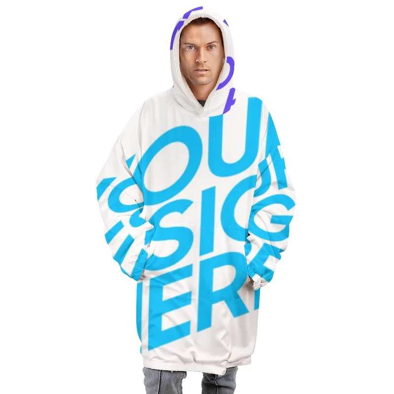 Sweat à capuche couverture homme adulte B4122 personnalisé avec motif et texte (Image unique)