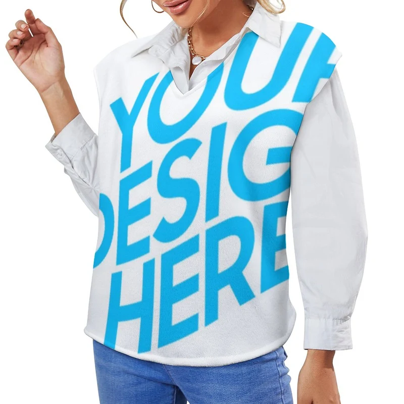 Impression d'image unique Gilet pull sans manches Chic Femme MY06 personnalisé avec image logo motif texte