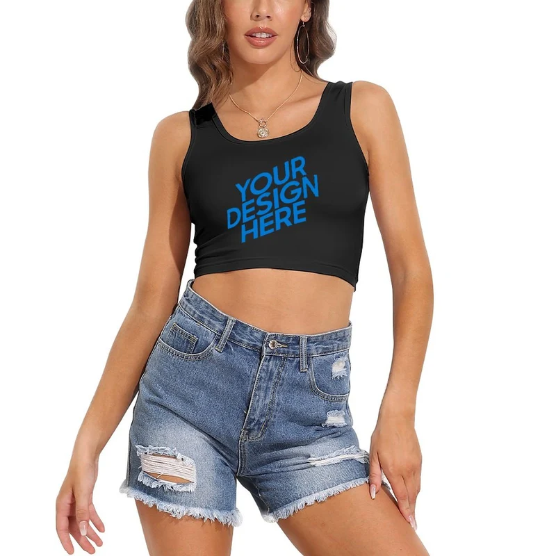 Gilet à col en U femme coton A-010 Personnalisé avec photo et texte
