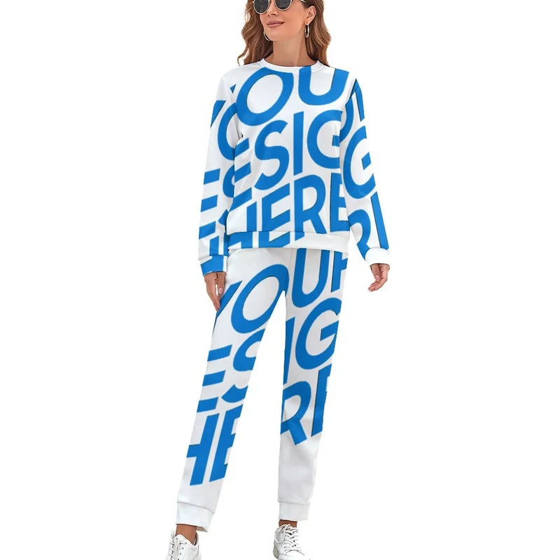 Pull / sweat ensemble classique pour femme CT20 Personnalisé avec photo et texte (Image unique)