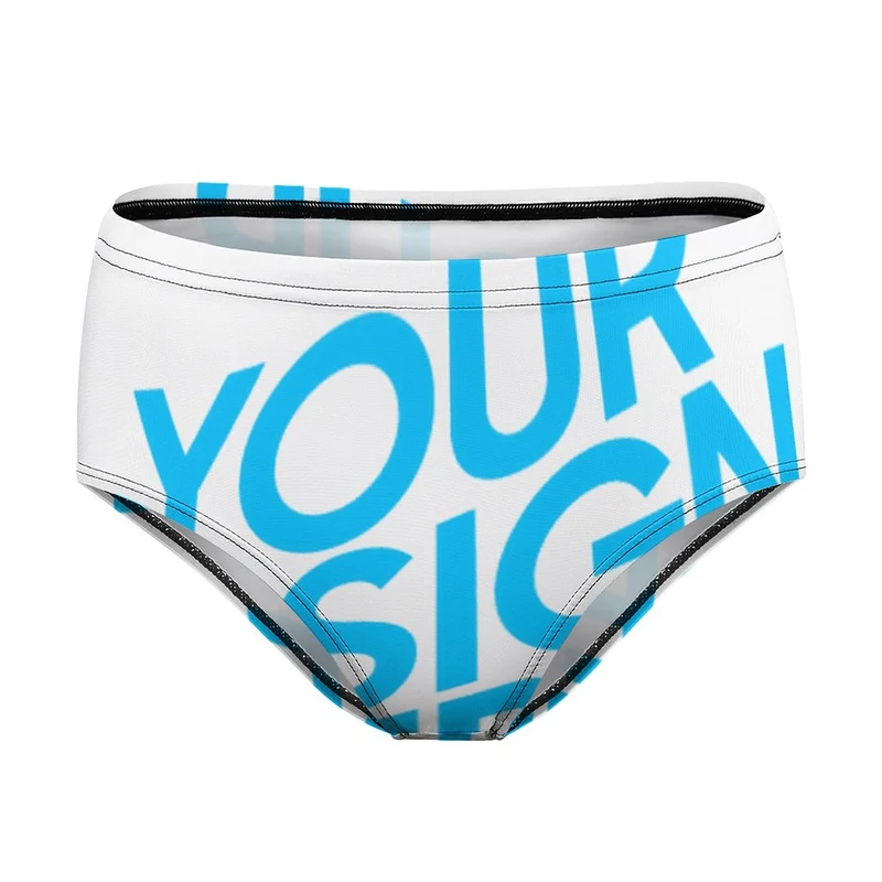 Sous-vêtement Culotte Slip mi-taille régulier femme NZ208 personnalisé avec photo logo et texte