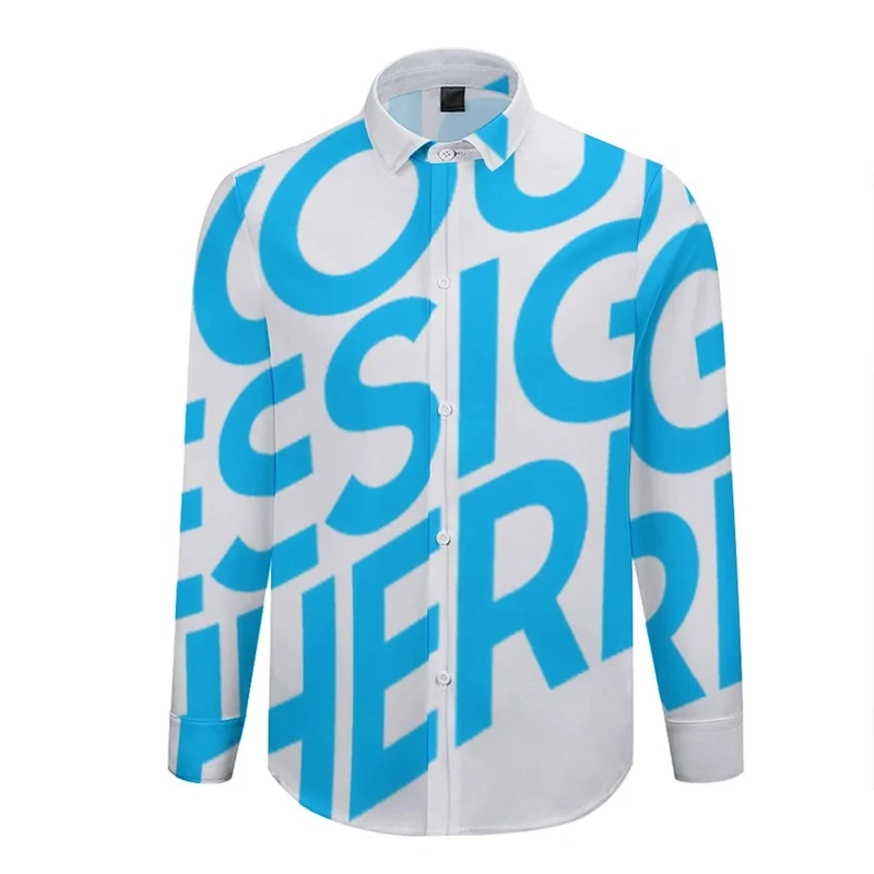 Chemise à manches longues Homme Originale Grande taille 3M38 personnalisée avec texte photo logo motif (Impression d'image unique)